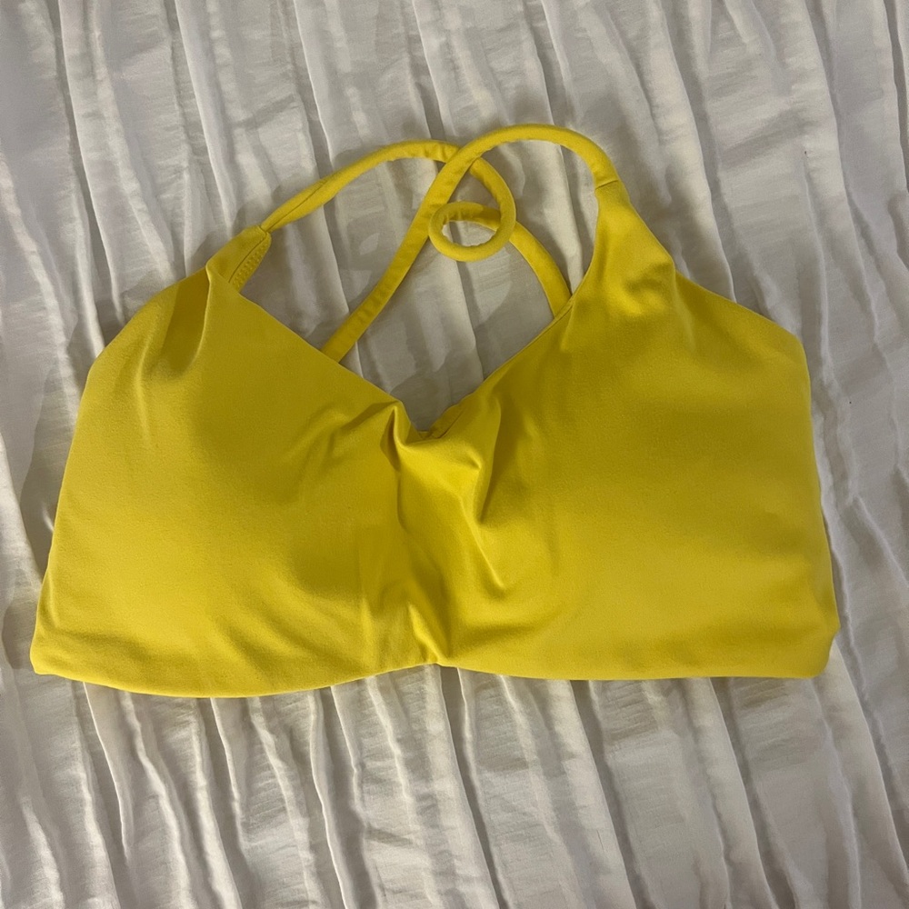 Yellow sports bra